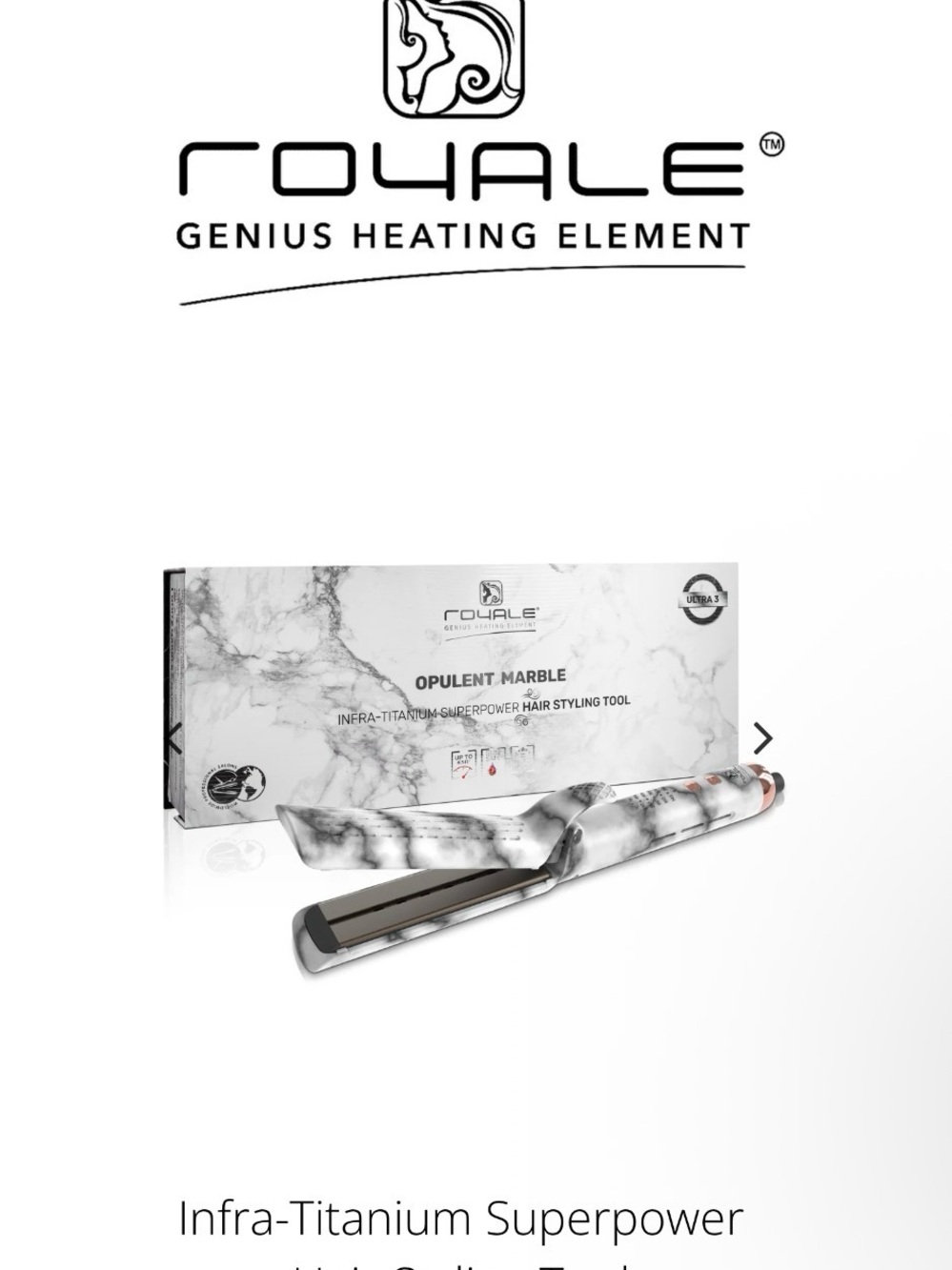 Opulent Marble Infra-Titanium Hair Styling Tool - White Marble